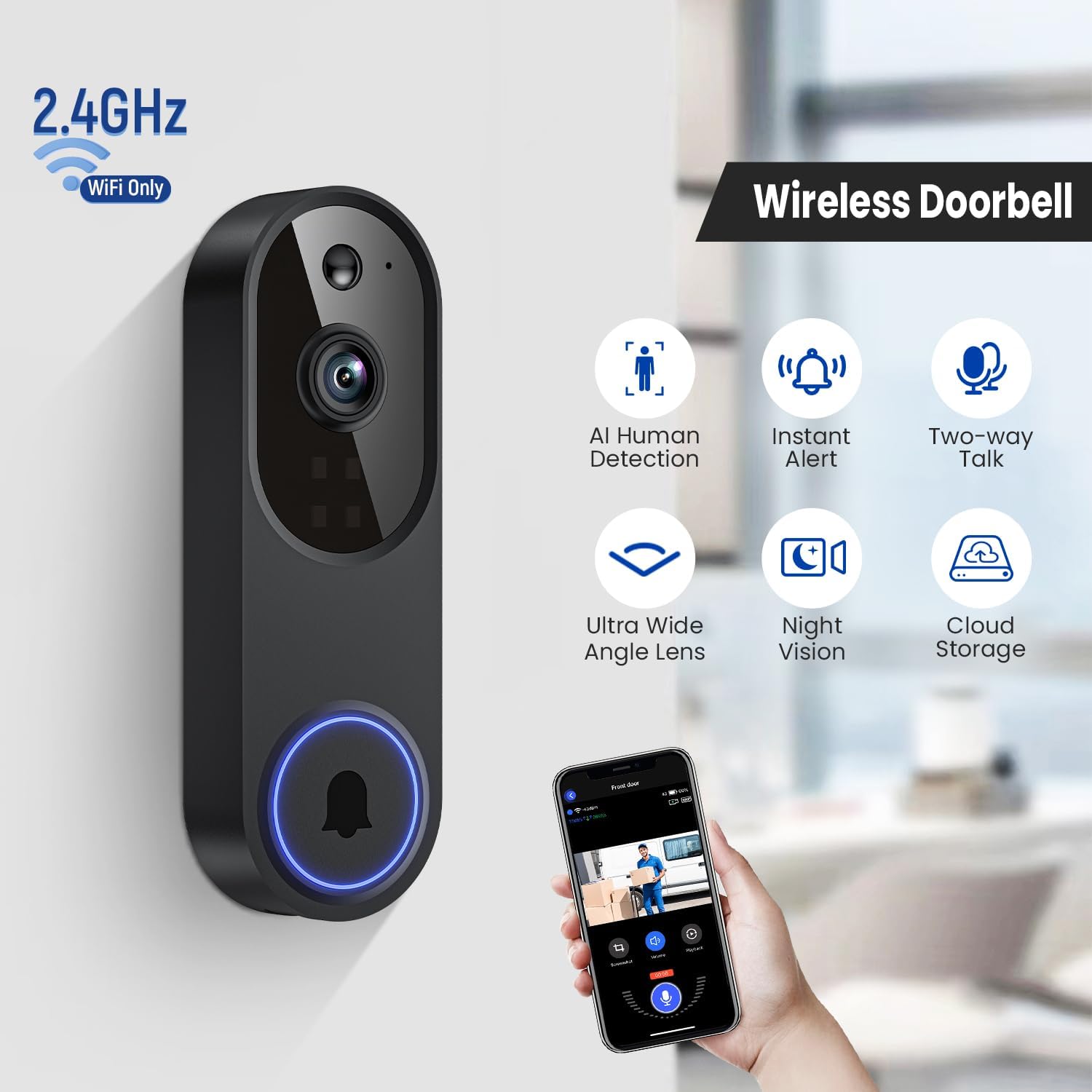 Wireless Smart Video Doorbell Phone Ring