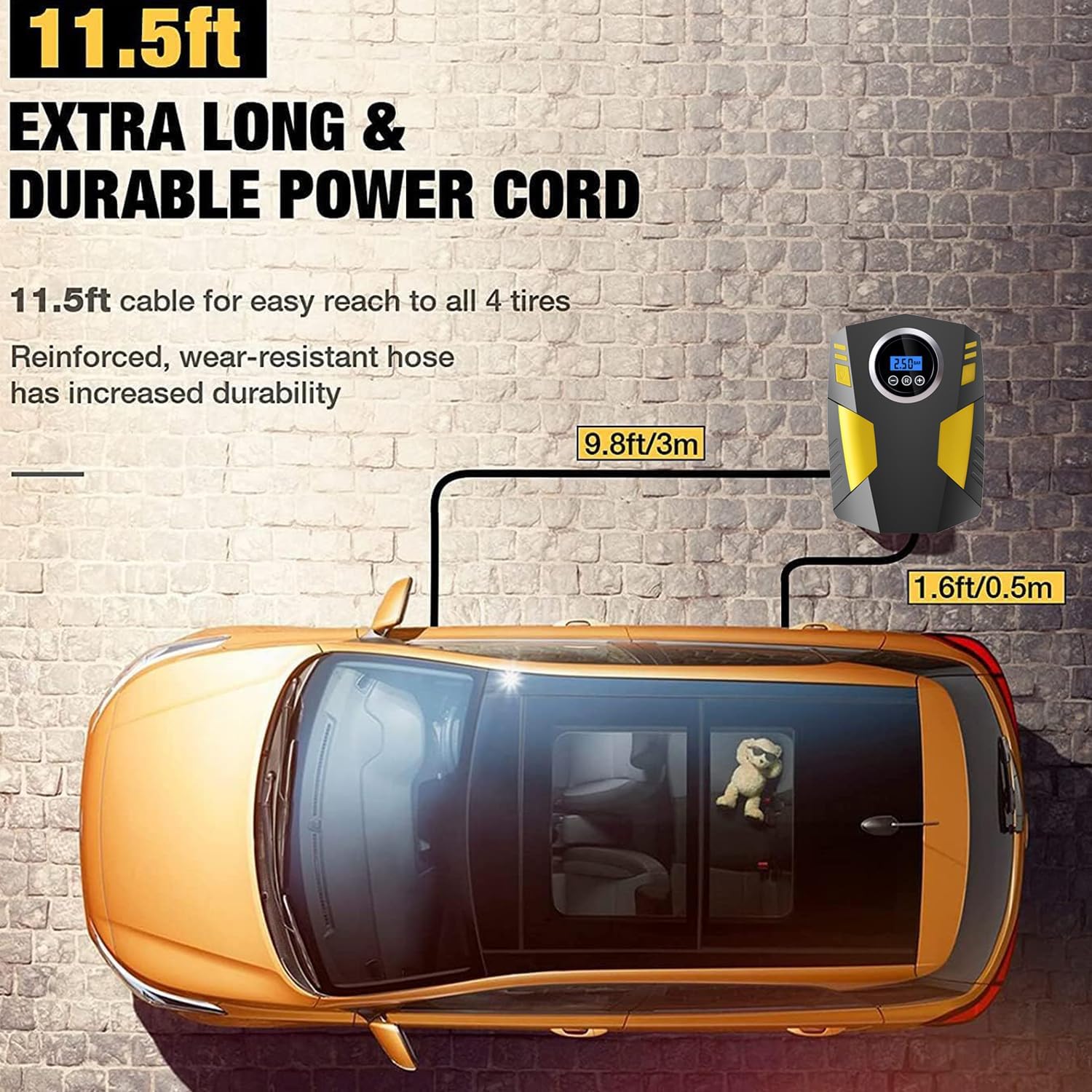 Electric Corded Car Tyre Inflator Portable Air Compressor Pump 12V 150PSI
