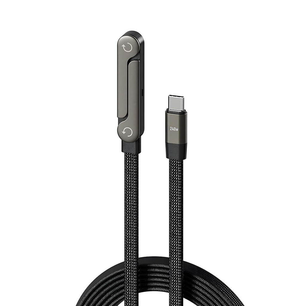 Type C to Type C Cable 240W Fast Charger Braided Cable Foldable Phone Stand 1.5m