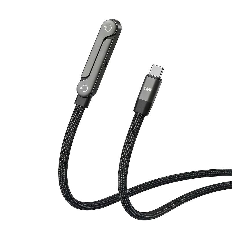 Type C to Type C Cable 240W Fast Charger Braided Cable Foldable Phone Stand 1.5m
