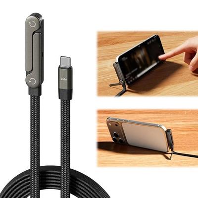 Type C to Type C Cable 240W Fast Charger Braided Cable Foldable Phone Stand 1.5m