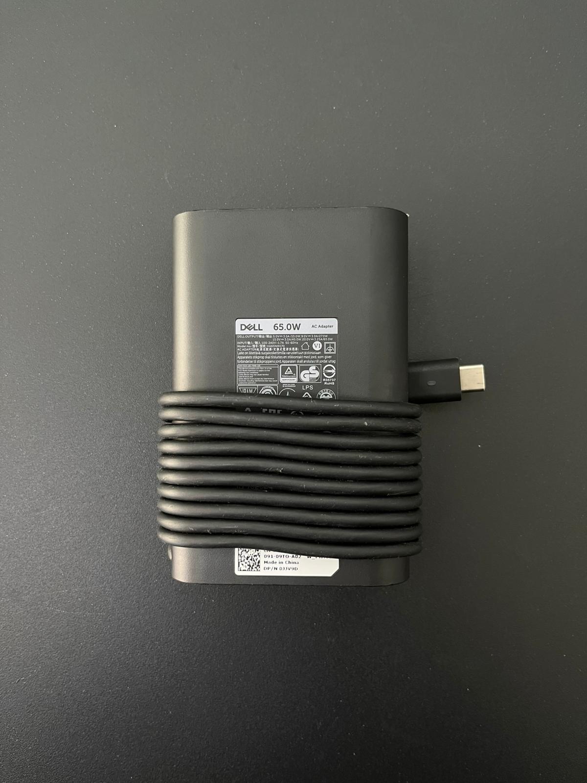 Original Dell Latitude Laptop 65W Type-C Adapter Charger With Power Lead